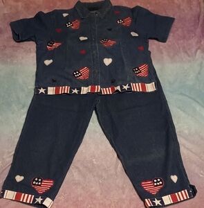 New Directions Blue Denim Top